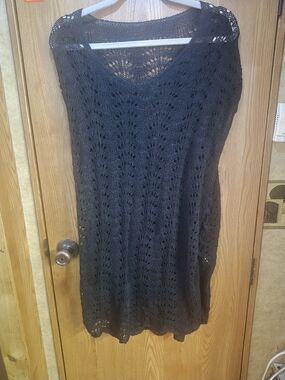 SHEIN Black Crochet Curve Tunic.  Box  45